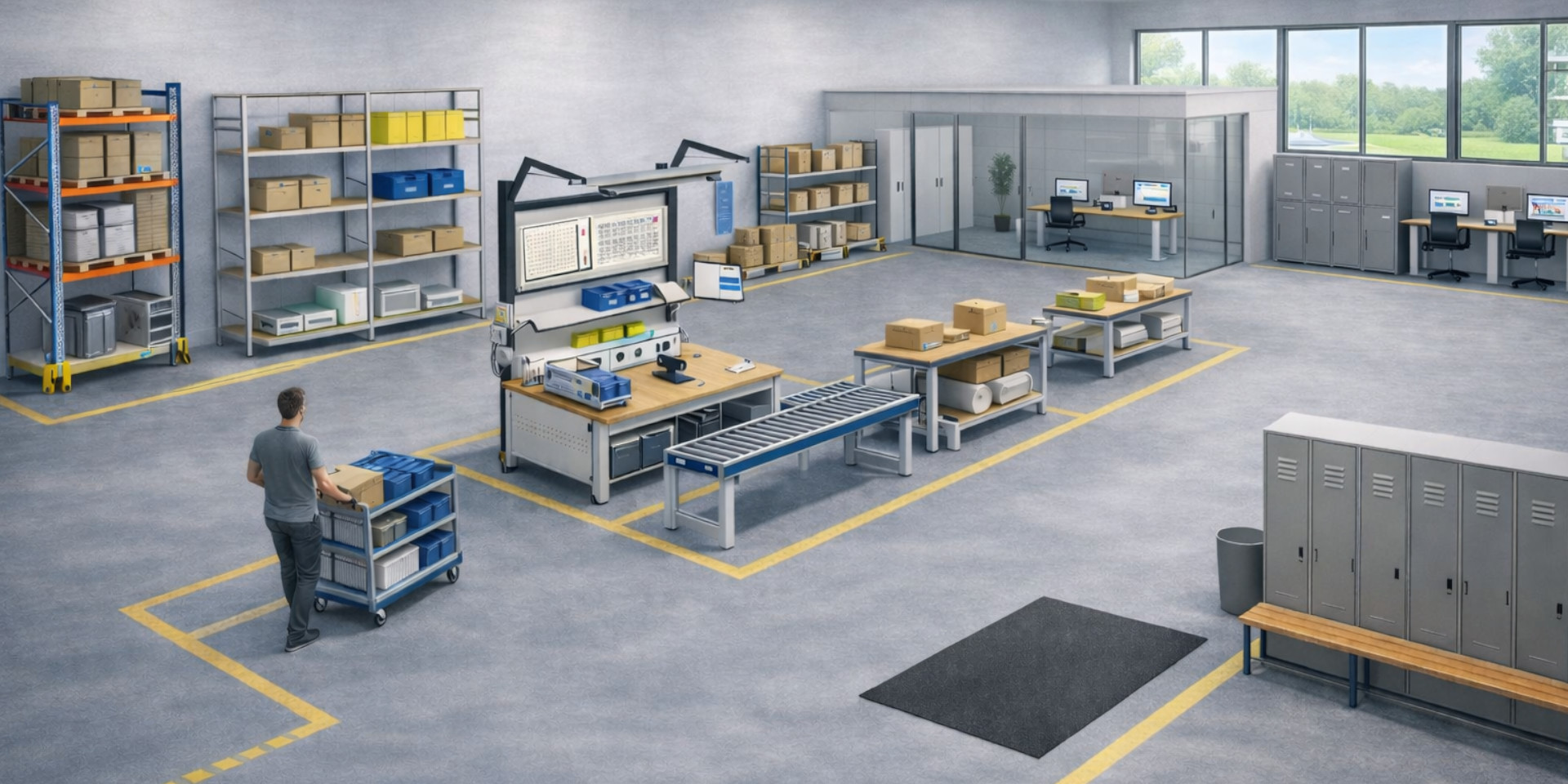 Fabrik, Pflanze, Person, Herstellung, Werkstatt