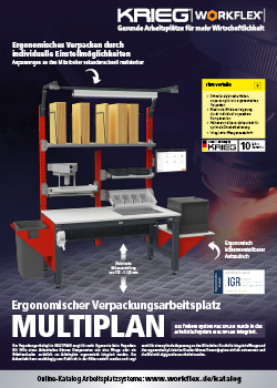 Packtischsystem MULTIPLAN mit Anbautisch Messe