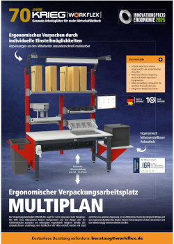 Packtischsystem MULTIPLAN mit Anbautisch Messe